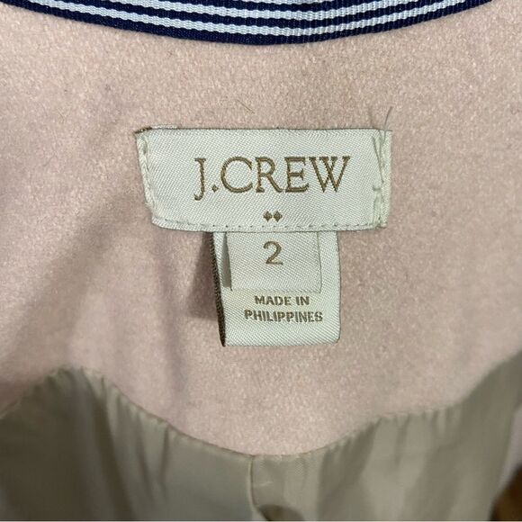 J. Crew Blush Pink Long Length Pea Coat - Picture 3 of 3